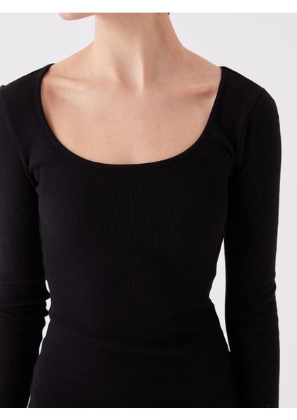 Yeni Sezon Kare Yaka Düz Uzun Kollu Kadın Bodycon Elbise fırsatları