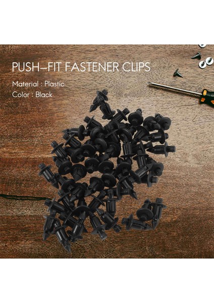 50X Plastik Perçin Bisiklet Kaplama Trim Panel Bağlantı Eden Klipler Honda Yamaha Siyah Için 6mm (Yurt Dışından) fırsatları