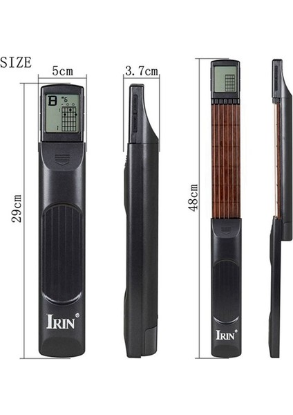 Irin Taşınabilir Akor Eğitmeni Cep Gitar Uygulama Aracı LCD Enstrüman Uygulama Akor Aracı Gitar Aksesuarları Siyah (Yurt Dışından) fiyatları