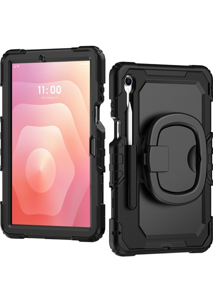 Samsung Galaxy Tab S11 Kılıf Halka Ayaklı Pc + Silikon Darbeye Dayanıklı Tablet Kılıfı (Yurt Dışından)