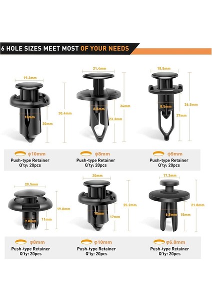 2 Adet Araba Tamponları Bagaj Çamurluk Kapak Kapakları 120PCS ile Sürüm Bağlantı Elemanları Kiti Plastik Perçin (Yurt Dışından) modelleri