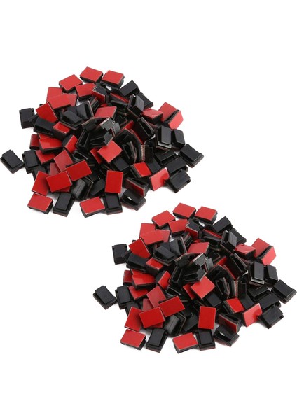 200 Adet Yapıştırıcı Kablo Klipsleri Tel Kelepçeler Araba Kablosu Organizatör Kordon Kravat Tutucusu (Yurt Dışından)