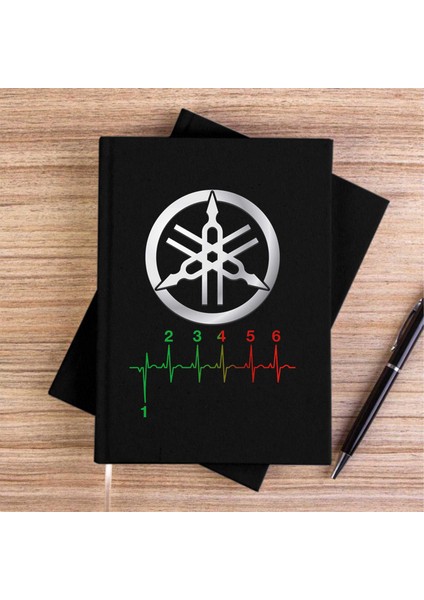 Yamha Gear Siyah Kanvas Defter Çizgisiz
