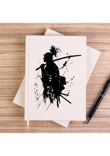 Samurai Miyamoto Musashi Çizgisiz Kanvas Defter Çizgisiz