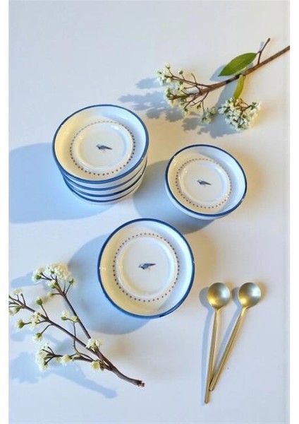 Porselen Birdy Çay Tabağı 6 Parça