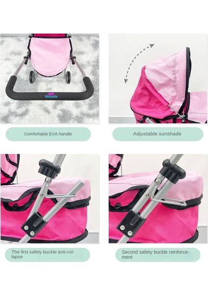 Oyuncak Beşikli Metal Puset 4 Tekerlekli Bebek Arabası 65 cm fiyatları