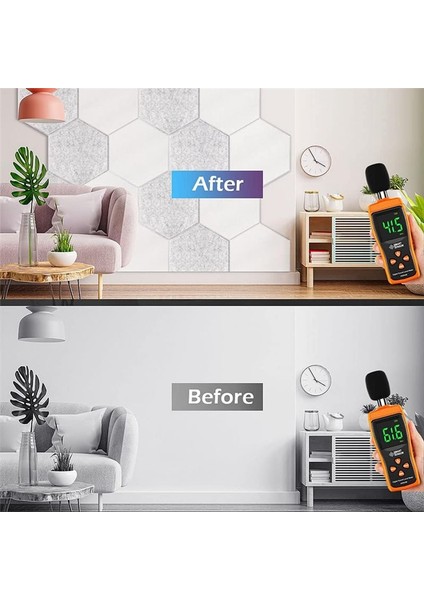 Kendi Kendine Yapışkan Ses Geçirmez Köpük Paneller 12 Paket 12X10X0 4 Inç Altıgen Akustik Paneller Ev Kayıt Stüdyosu (Yurt Dışından) fiyatları