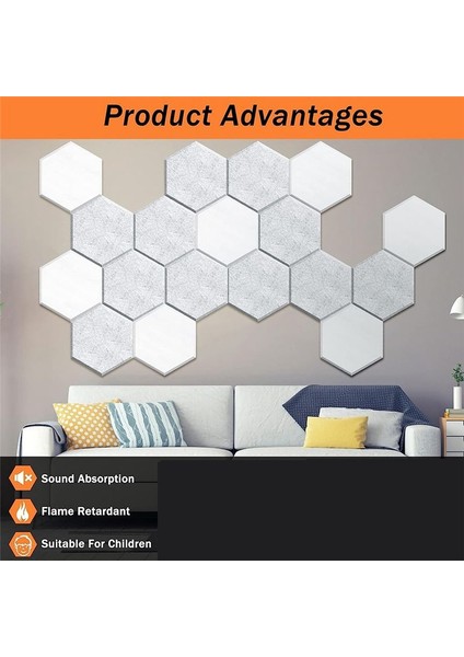 Kendi Kendine Yapışkan Ses Geçirmez Köpük Paneller 12 Paket 12X10X0 4 Inç Altıgen Akustik Paneller Ev Kayıt Stüdyosu (Yurt Dışından) modelleri