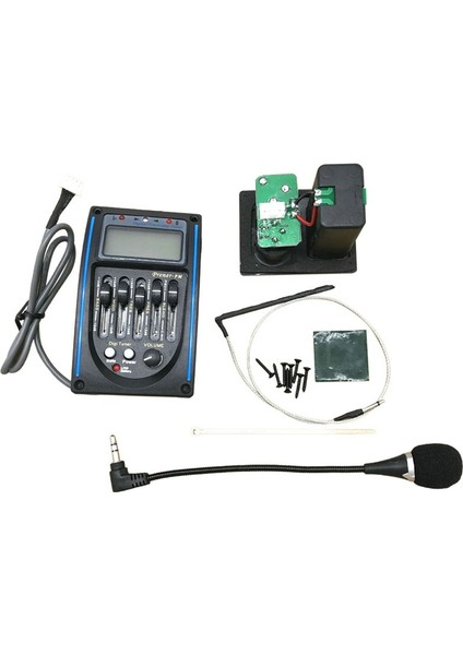 Lc-5 5 Bant Ahşap Gitar Kartuşu Preamp Eq Lc-5 Mikrofon Perküsyon Kartuşu ile Pil Kutusu (Yurt Dışından)