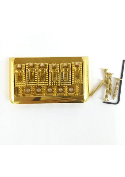 Gitar Hardtail Köprü Eyer 6 Telli Top Katlanır Çocuk Piyano Köprü Topu Ip Kodu Çekme Plakası (Altın Kaplama) (Yurt Dışından)