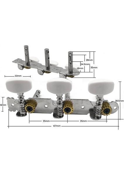 1R1L Klasik Gitar Kilitleme String Tuning Tuning Pegs Tuner Tuner Üç Pozisyon Çelik Sütun Düğmesi Tuner (Yurt Dışından) modelleri