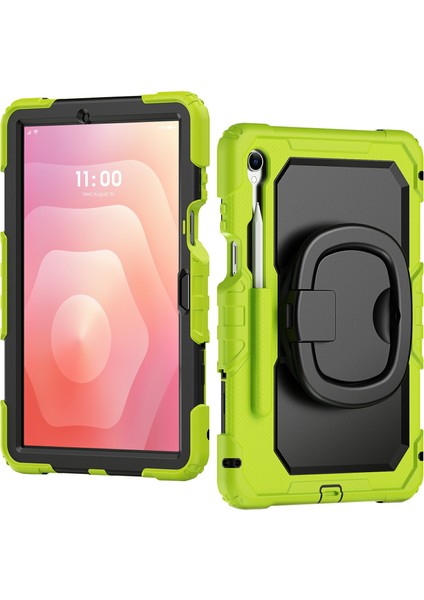 Samsung Galaxy Tab S11 Kılıf Halka Ayaklı Pc + Silikon Darbeye Dayanıklı Tablet Kılıfı (Yurt Dışından)