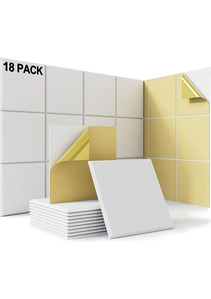 Kendinden Yapışkan Akustik Paneller 18 Paket 12 x 12 x 0 4 Inç Ses Geçirmez Dolgu Ktv Evi Için Ses Emici Panel Beyaz (Yurt Dışından) fiyatları
