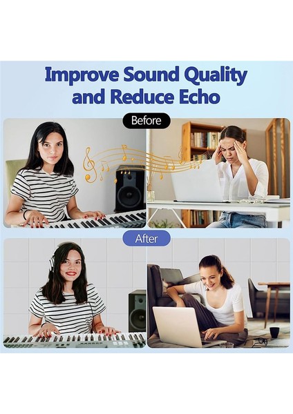 Kendinden Yapışkan Akustik Paneller 18 Paket 12 x 12 x 0 4 Inç Ses Geçirmez Dolgu Ktv Evi Için Ses Emici Panel Beyaz (Yurt Dışından) indirimleri