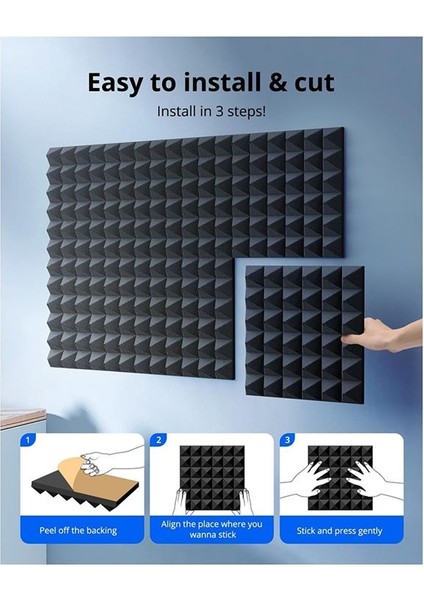 12PCS Akustik Ses Geçirmez Köpük Ses Emici Paneller Studıo Duvarları Için Tavan 2X12X12INCH (Yurt Dışından) modelleri