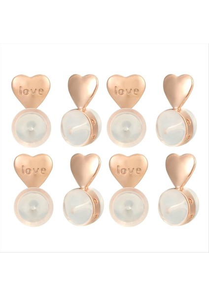 8 Adet Sarkık Kulaklar Için Küpe Sırtları Küpe Kaldırıcı Arka Küpeler Için Yedekler Gül Altın (Yurt Dışından)