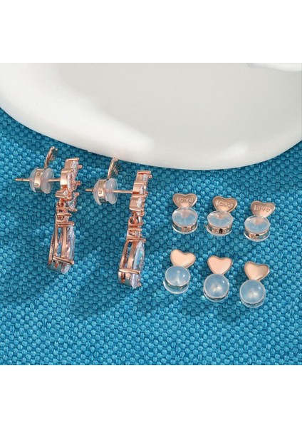 8 Adet Sarkık Kulaklar Için Küpe Sırtları Küpe Kaldırıcı Arka Küpeler Için Yedekler Gül Altın (Yurt Dışından) indirimleri