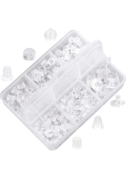 Küpe Silikon Küpe Geri 6 Temiz Kauçuk Küpe Güvenliği Geri Tapa Yedek Kiti (550-600 Pc) (Yurt Dışından)
