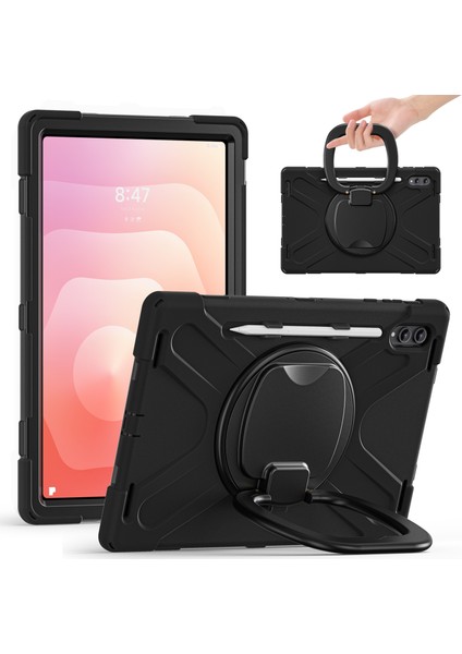 Samsung Galaxy Tab S11 Ultra Kılıf Tpu + Pc + Silikon Tablet Kılıfı Döner Ayaklı Tutacak (Yurt Dışından)