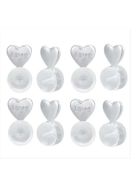 8 Adet Sarkık Kulaklar Için Küpe Sırtları Küpe Kaldırıcı Arka Küpeler Için Yedekler Gümüş (Yurt Dışından)