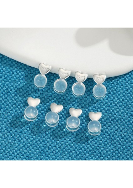 8 Adet Sarkık Kulaklar Için Küpe Sırtları Küpe Kaldırıcı Arka Küpeler Için Yedekler Gümüş (Yurt Dışından) fırsatları