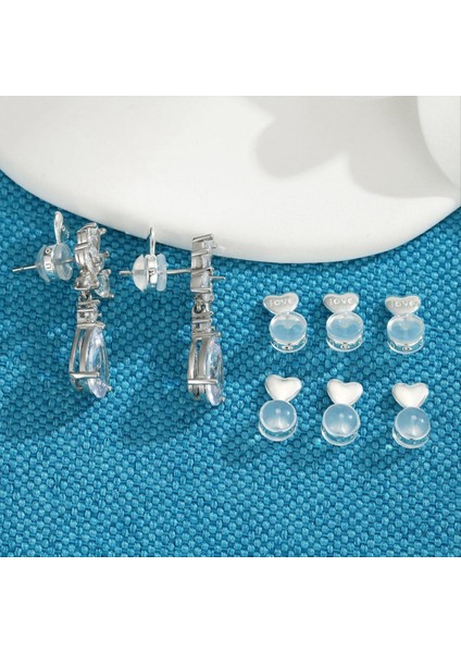 8 Adet Sarkık Kulaklar Için Küpe Sırtları Küpe Kaldırıcı Arka Küpeler Için Yedekler Gümüş (Yurt Dışından) indirimleri