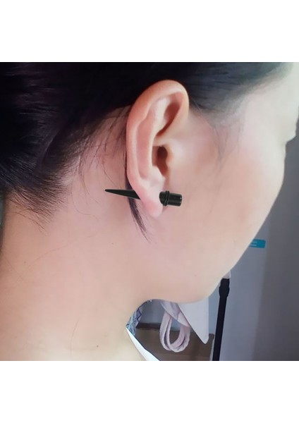 18 Adet Kulak Konikleri Tam Kit Akrilik Küpe Sedye Tüneli (Siyah) (Yurt Dışından) indirimleri