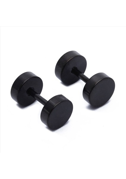 2 Çift Erkek Halter Paslanmaz Çelik Kulak Saplama Küpeleri Siyah 6mm (Yurt Dışından) modelleri