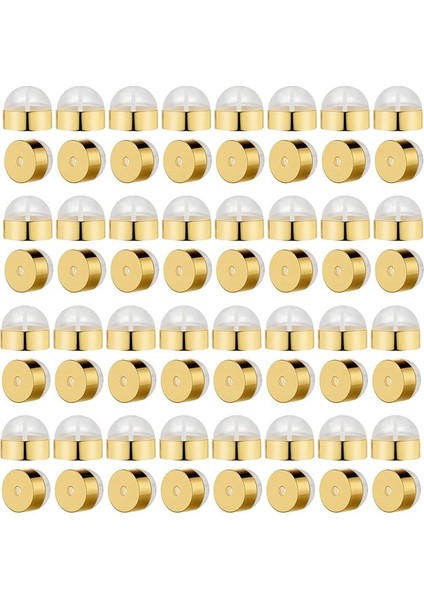 64 Pc Kilitleme Kilitleme Saplama Sırtları Altın Güvenli Silikon Küpe Sırtları Saplama Kulakları Için Değiştirmeler (Yurt Dışından)
