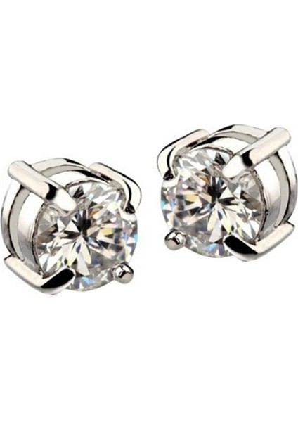 1 Çift Moda Kulak Saplama Küpe Beyaz+Gümüş (Yurt Dışından)