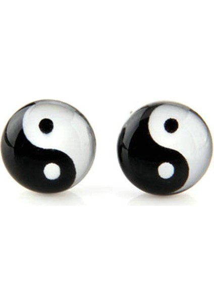 Çift Yuvarlak Pin Sembolü Yin ve Yang 10MM Küpe (Yurt Dışından) fiyatları