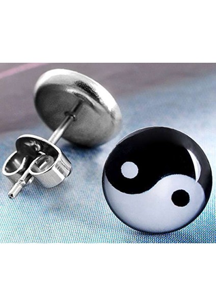 Çift Yuvarlak Pin Sembolü Yin ve Yang 10MM Küpe (Yurt Dışından) modelleri