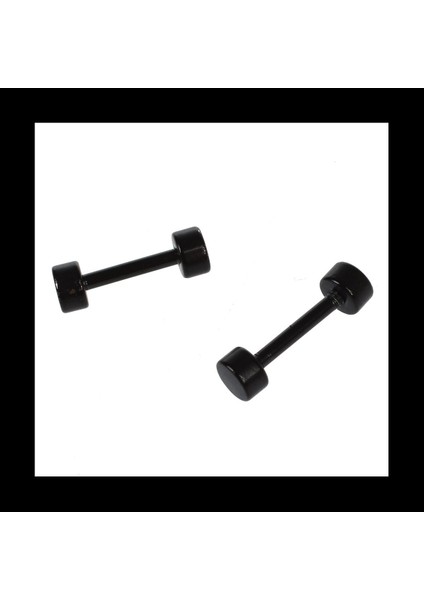 2 Çift Erkek Barbek Titanyum Çelik Kulak Saplama Küpeleri 3mm Siyah (Yurt Dışından) fiyatları