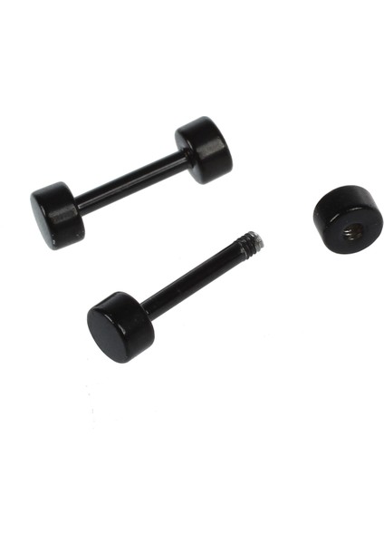 1 Çift Erkek Halbil Titanyum Çelik Kulak Saplama Küpe 3mm Siyah (Yurt Dışından)