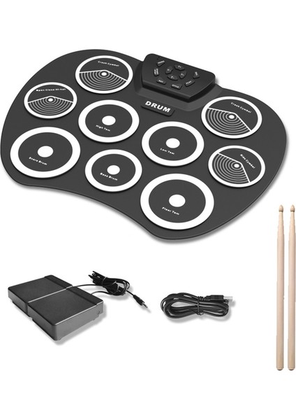 Davul Seti El Haddelenmiş Davul 9-Pad Mıdı Arayüzü Destek Destekleri Taşınabilir Davul Seti (Yurt Dışından)