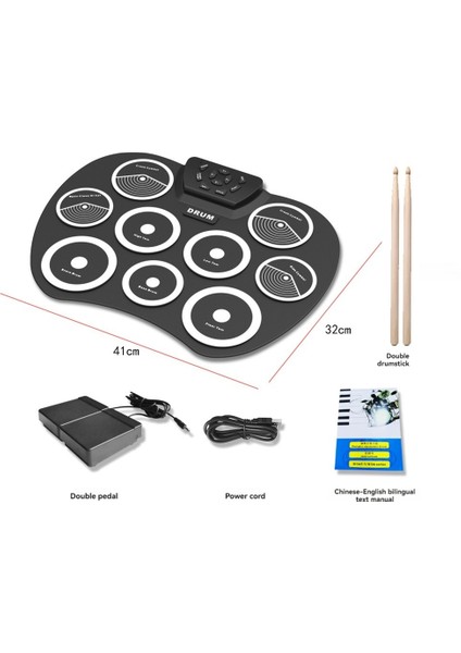 Davul Seti El Haddelenmiş Davul 9-Pad Mıdı Arayüzü Destek Destekleri Taşınabilir Davul Seti (Yurt Dışından) fiyatları