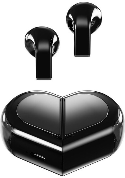 Çiftler Için Kalp Şeklinde, Döndürülebilir, Şık ve Benzersiz Kulak Içi Tasarıma Sahip, Kısa Saplı, Gürültü Önleyici Kablosuz Bluetooth Kulaklıklar. (Yurt Dışından)