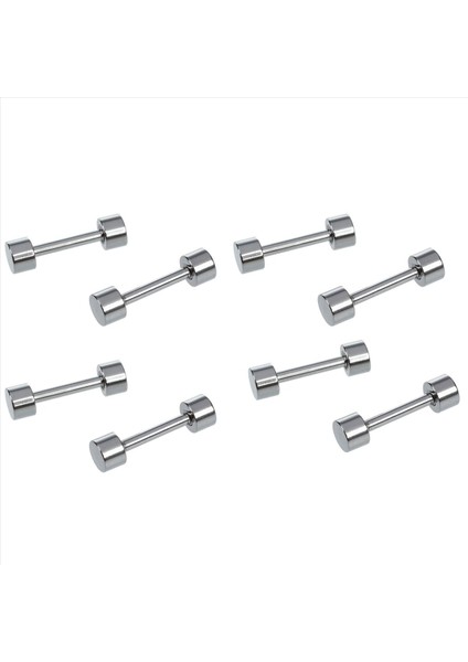 4 Çift Erkek Halek Titanyum Çelik Kulak Saplama Küpeleri 3mm Gümüş Renk (Yurt Dışından)