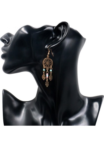 Vintage Etnik Altın Yaprak Dungle Damla Damla Küpeler Kadınlar Için Asılı Kadın Moda Yıldönümü Takı Süsleri Aksesuarlar (Yurt Dışından) fiyatları