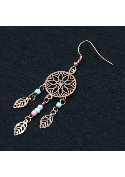 Vintage Etnik Altın Yaprak Dungle Damla Damla Küpeler Kadınlar Için Asılı Kadın Moda Yıldönümü Takı Süsleri Aksesuarlar (Yurt Dışından) modelleri