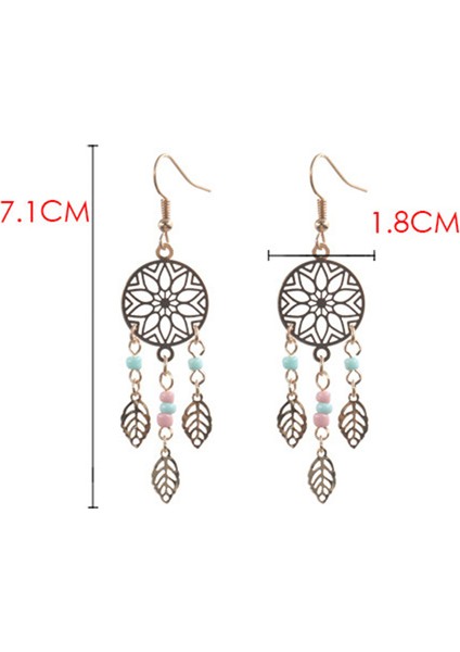 Vintage Etnik Altın Yaprak Dungle Damla Damla Küpeler Kadınlar Için Asılı Kadın Moda Yıldönümü Takı Süsleri Aksesuarlar (Yurt Dışından) fırsatları