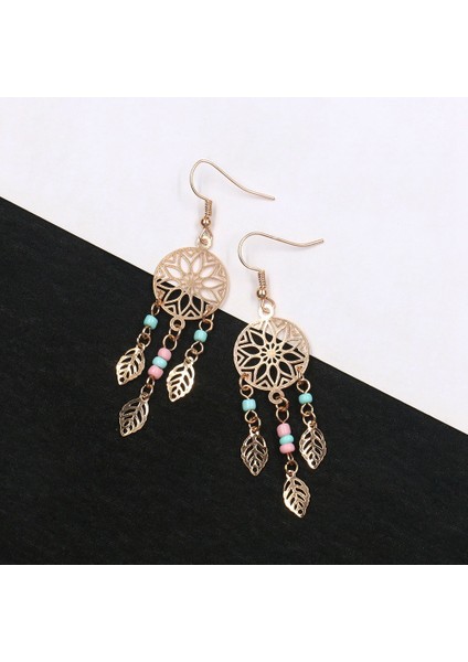 Vintage Etnik Altın Yaprak Dungle Damla Damla Küpeler Kadınlar Için Asılı Kadın Moda Yıldönümü Takı Süsleri Aksesuarlar (Yurt Dışından) indirimleri