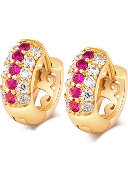 2 Çift Kadın Çember Küpe 1 Çift Mor Zirkon Küpe Kolye ve 1 Çifti Altın Zarif Cz Taş Altın Kaplama Piercing Takı (Yurt Dışından) modelleri