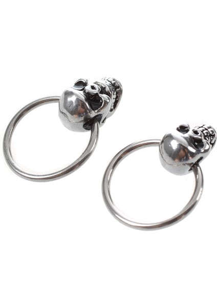 Paslanmaz Çelik Kafatası Yuvarlak Çember Döngü Küpe 0 39X0 28 &quot Moda (Yurt Dışından) fiyatları