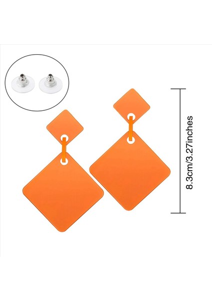 6 Çift 80&#39 Ler Neon Küpe Retro Küpe 80S Kare Damla Dangly Küpeler Kadınlar Için Cosplay Parti Aksesuar (Yurt Dışından) fırsatları