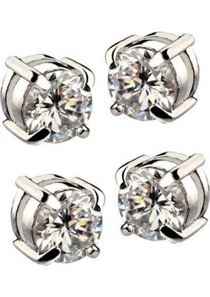 2 Çift Moda Kulak Saplama Küpe Beyaz+Gümüş Renk (Yurt Dışından)