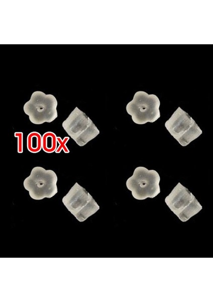 Küpe Güvenliği Sırtları &quot Küpe Kaybetmeyin&quot Kauçuk Petal Tarzı Küpe Tel Tıpası (Earnuts) 100 (Yurt Dışından)