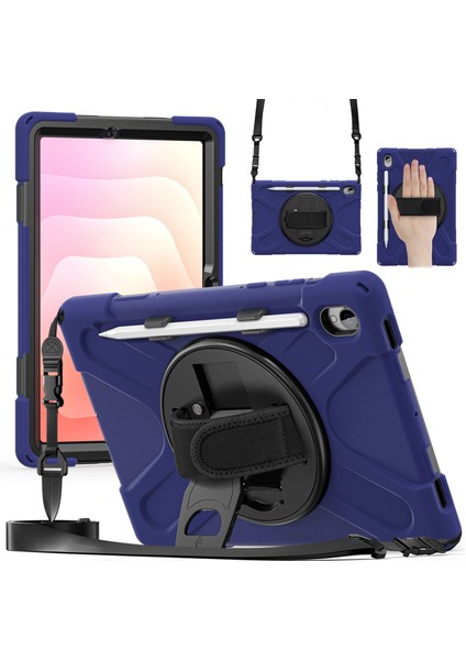 Samsung Galaxy Tab S11 Kickstand Kılıfı Tpu Pc Silikon Tablet Kılıfı ve Omuz Askısı (Yurt Dışından)