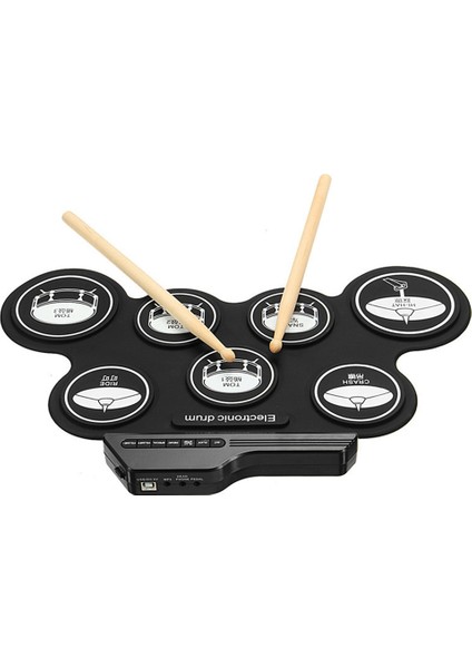 7 Pedler Elektrikli Davul Seti Taşınabilir Roll Up Davul Uygulama Pedi Davul Kiti Davul Çubukları Çocuklar Için Hediye Yetişkinler (Yurt Dışından) fiyatları