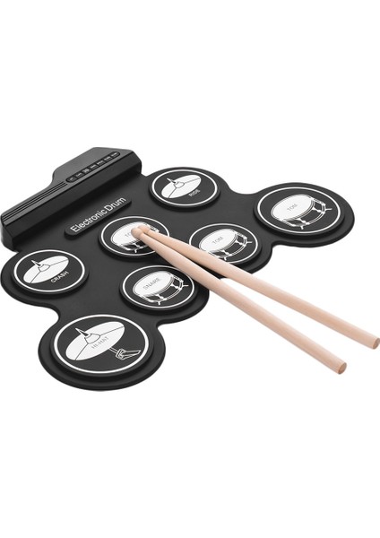 7 Pedler Elektrikli Davul Seti Taşınabilir Roll Up Davul Uygulama Pedi Davul Kiti Davul Çubukları Çocuklar Için Hediye Yetişkinler (Yurt Dışından) fırsatları